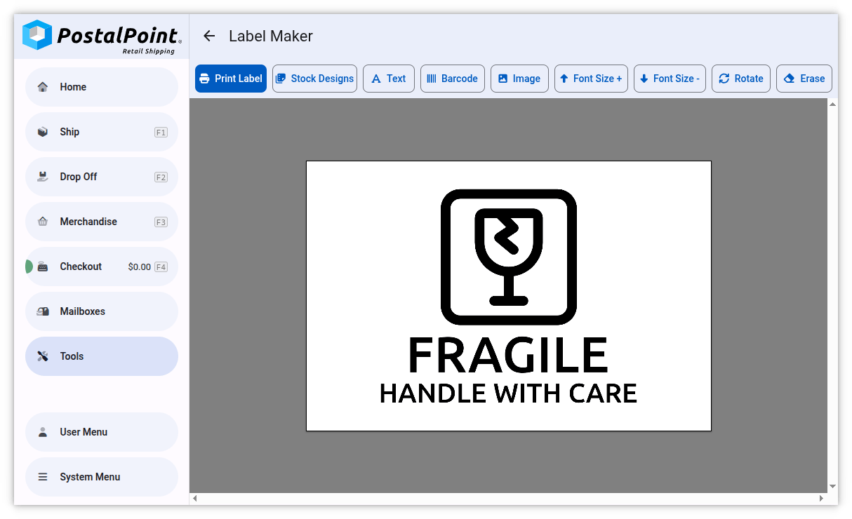 PostalPoint's Custom Label Maker Tool