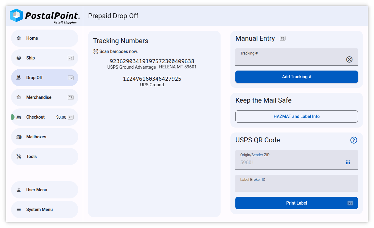 Prepaid Package Drop-Off