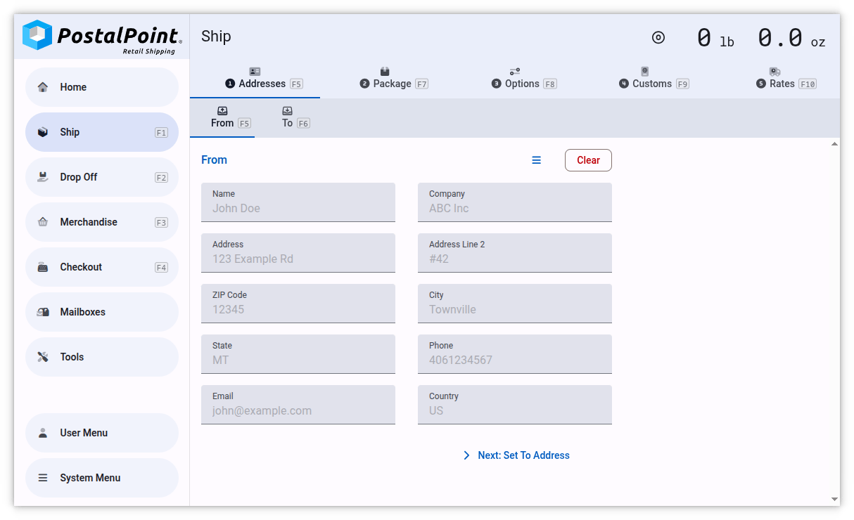 Shipping Address Entry Form - PostalPoint vs PostalMate Comparison